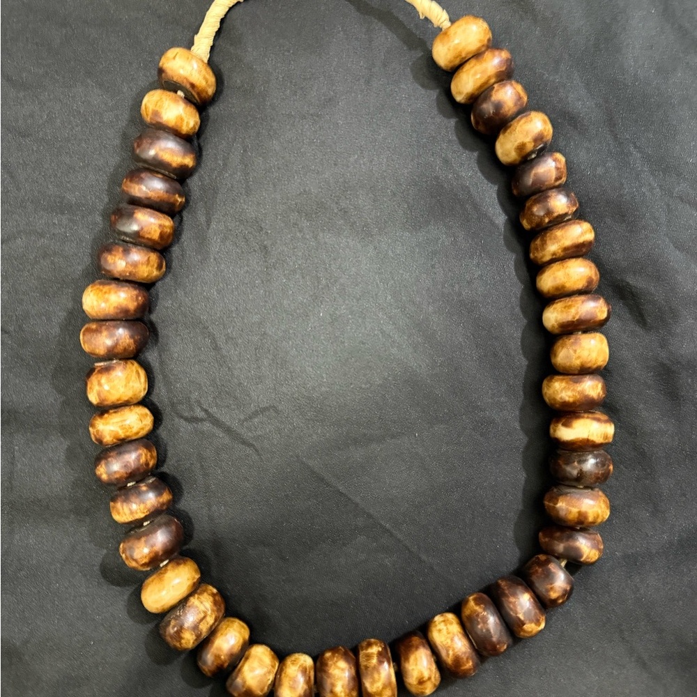 Cow bone Handcrafted African Brown and Tan Beaded Necklace